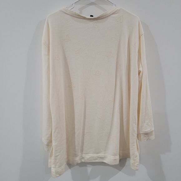 Jane And Delancey Womens Sweater Size Large Ivory Hearts - Picture 2 of 8